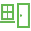 Windows and doors painting icon